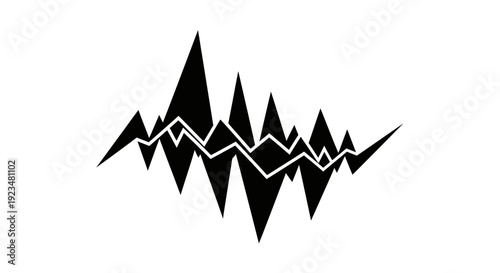 Black sound wave graphic design element.