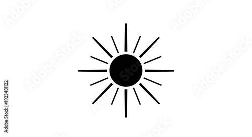 Black sun symbol with rays.