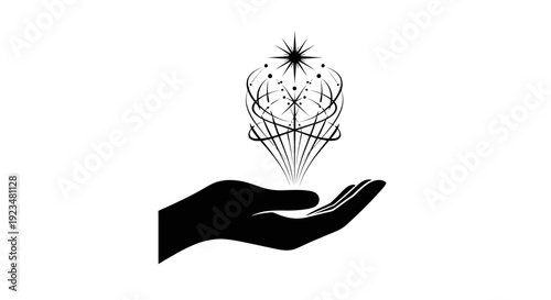 Hand holding a fireworks explosion.