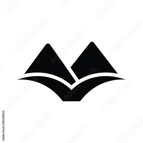 Open book with mountain peaks on cover