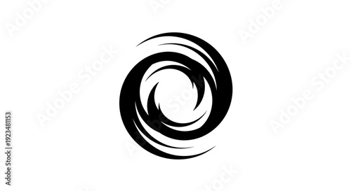 Black swirl abstract circular motion.