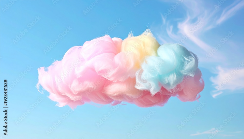 Fototapeta premium Colorful Cotton Candy Cloud in Blue Sky.