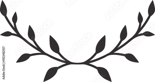 Hand Drawn Leaves Line Art, Celestial Element