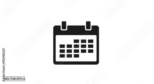 Black and white calendar icon design.