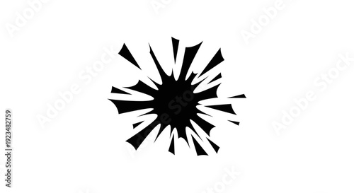 Black explosion burst shape symbol.