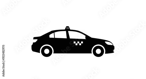 Black silhouette of a taxi cab.