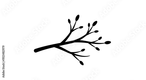 Black silhouette of a tree branch.
