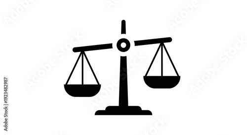 Black silhouette of balance scales.