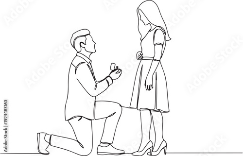 Man proposing to woman with ring proposal man kneeling woman in dress marriage