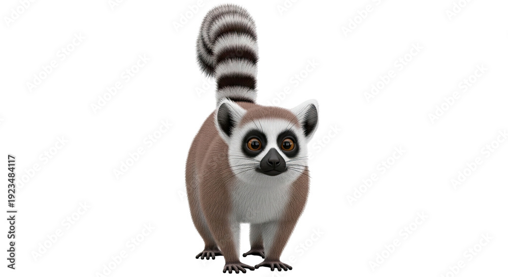 Obraz premium Cute Ring-tailed Lemur with Striking Tail