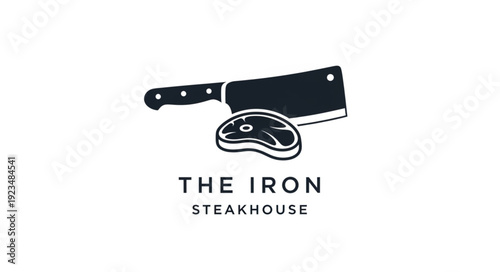 Steakhouse Logo with Cleaver Steak.