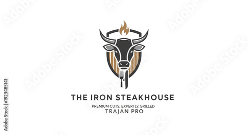 Steakhouse Logo with Bull Head.