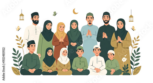 Muslim Family Eid al-Fitr Celebaration