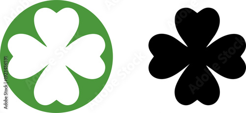 Four leaf clover icon vector for good luck and st patricks day