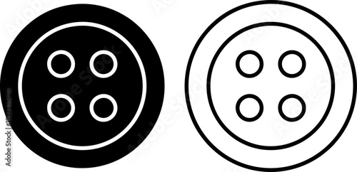 Clothing button icons for sewing and fashion design elements