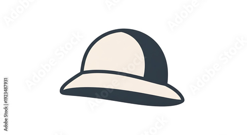 Minimalist vector graphic of a classic safari hat, representing adventure, travel, and outdoor exploration. Ideal for summer, vacation, and sun protection themes in various design projects