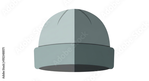 Minimalist Grey Beanie Hat Vector Illustration for Winter Fashion and Casual Headwear Accessory, a Simple Graphic Design Element for Modern Style and Warmth