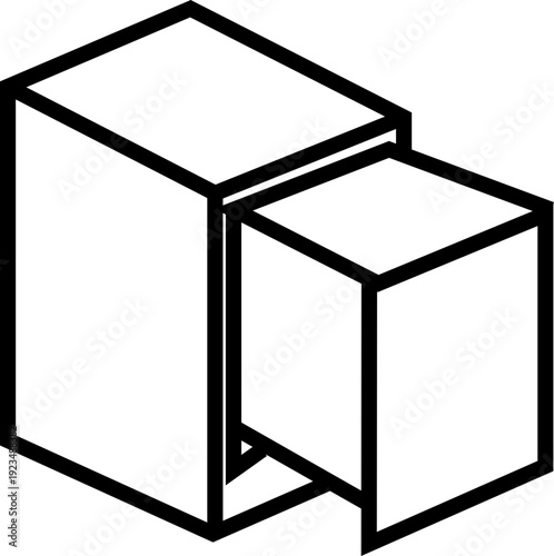 Retail storage and inventory containers drawer icon, in bold style: storage bin, metal shelf, pallet, crate, file box, lockable cabinet, storage paper, plastic drawer, label holder. Vector icons