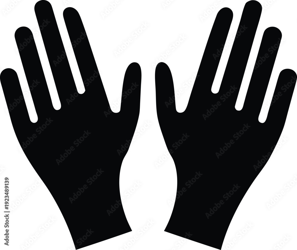 Obraz premium reiki healing hands hovering silhouette vector illustration on transparent background