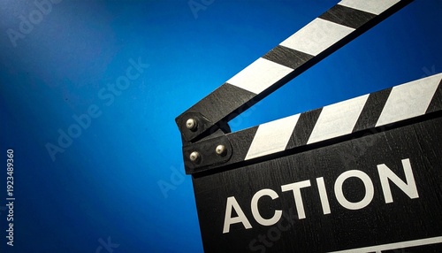 Film Clapperboard with Action Scene Start