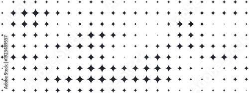 Simple geometric pattern with sparkling stars and diamond shapes on white background. Modern Y2K retro grid design with abstract burst elements and minimal aesthetic.