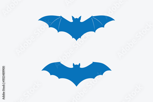 Flying vampire bats silhouette vector illustration
