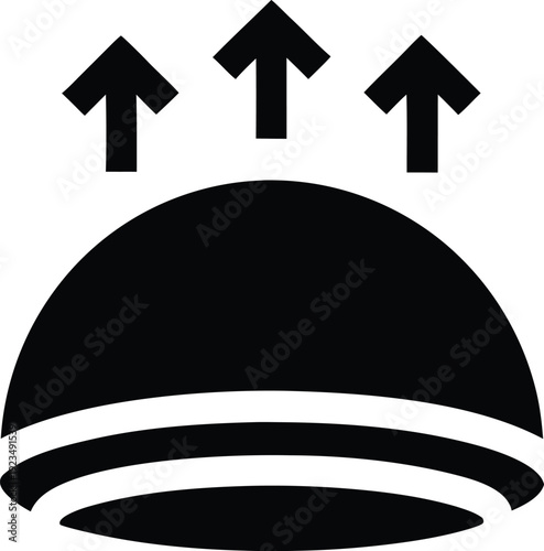 diaphragm dome movement silhouette vector illustration on transparent background