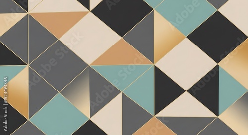 seamless geometric mosaic composed of various triangles and diamonds