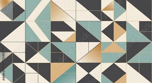 seamless geometric mosaic composed of various triangles and diamonds