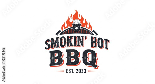 Smokin Hot BBQ Logo Design.