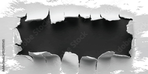 Torn paper effect with dark background, abstract, creative, grunge, distressed, and vintage look