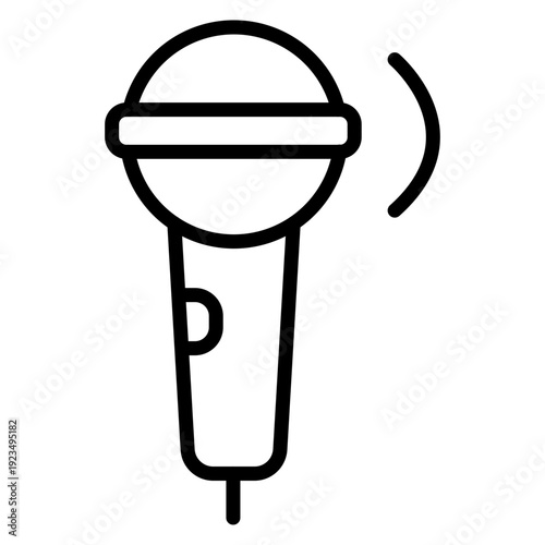 Microphone Vector Line Icon Design