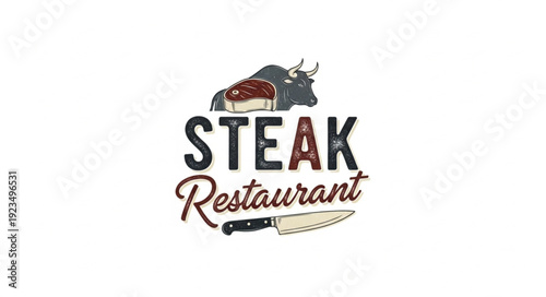 Steak Restaurant Logo Design Element.