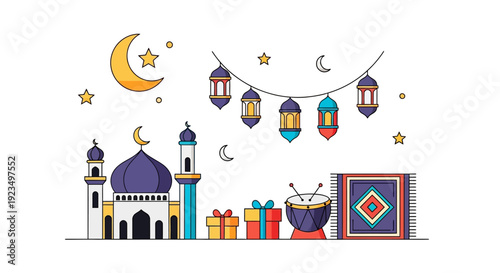 Ramadan Mosque Crescent Moon.
