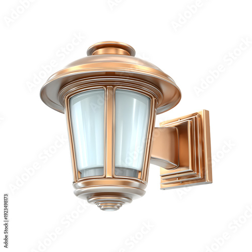Copper Wall Mounted Outdoor Light Fixture With Frosted Glass