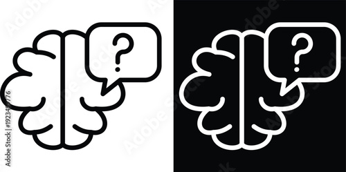 analytical inquiry Two-tone version in black and white background