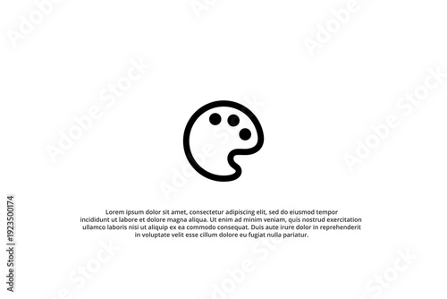 minimalist black outline artist palette icon