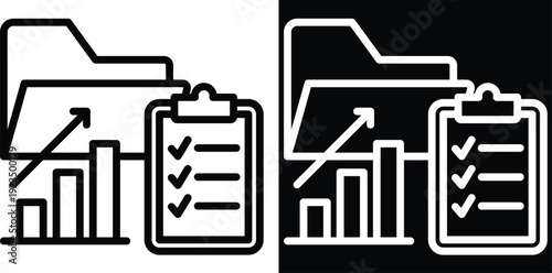 evidence collection Two-tone version in black and white background