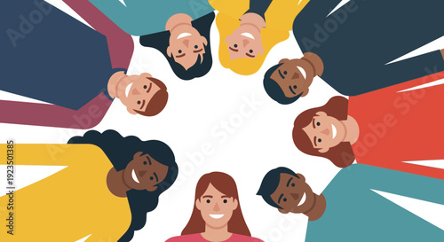 Diverse group of people coming together in unity and friendship.