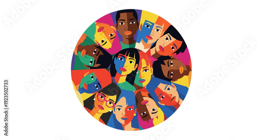 Diverse group of people coming together in unity and harmony.