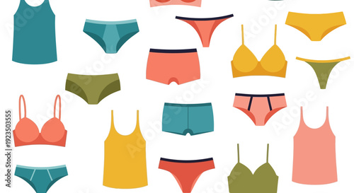 Colorful Women's Swimwear Collection with Various Styles and Designs.