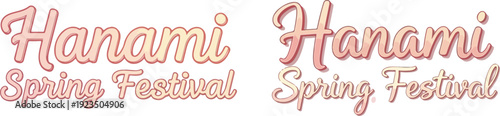 Hanami Spring Festival Hand Drawn Script Typography for Japanese Sakura Celebration
