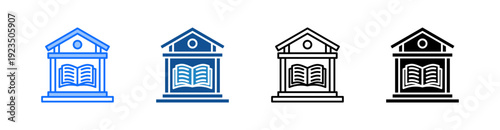 Library Multiple Style Icon Set 