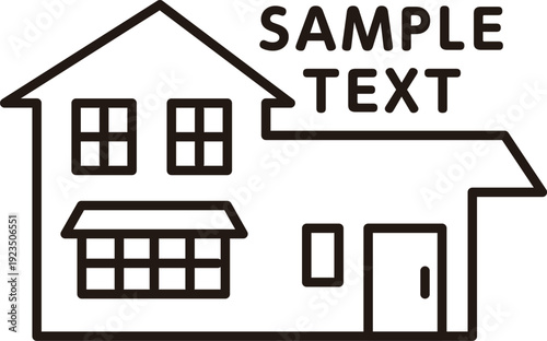 シンプル住宅アイコンのタイトルフレーム