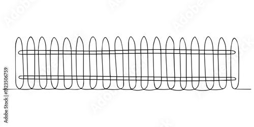 Garden Fence continuous one line drawing minimalism design, Fence. Wooden, territory, fencing, privacy, home, house, live. Private property concept. One line drawing animation. Motion design. Animated