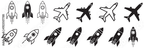 Collection of various aircraft and spacecraft illustrations