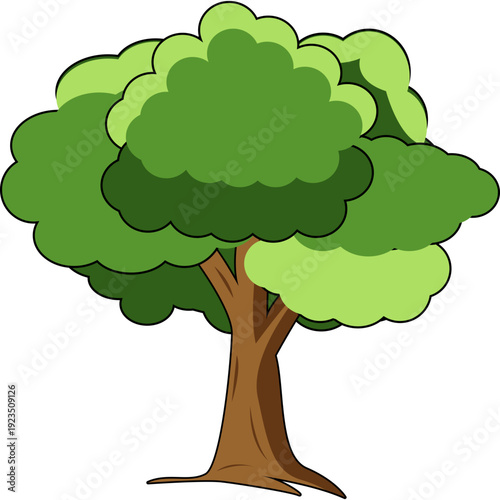 Stylized Green Tree Illustration