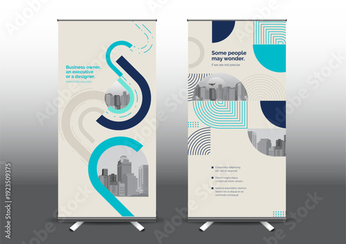 RollUp template vector illustration, Designed for style applied to the expo. Publicity banners, business model vertical.