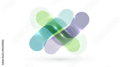 Colorful flowing transparent layers form an abstract intertwined symbol showcasing connectivity and modern design