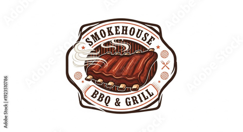 Smokehouse BBQ Grill Logo Design.